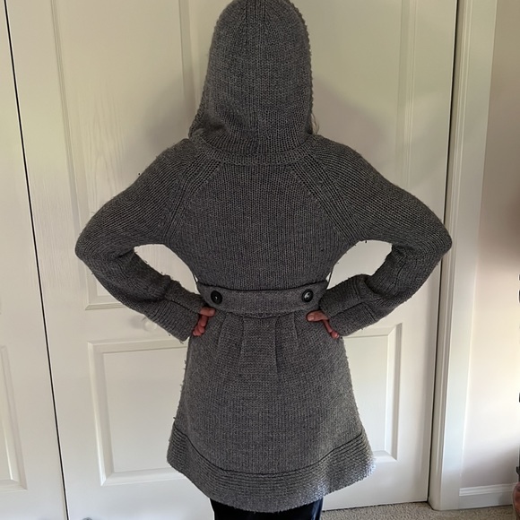 Free People wool blend sweater coat with hood - Picture 5 of 11